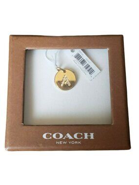 Coach Pave Letter A Charm F99745 Gold Initial White Studded Pendent NIB Jewelry